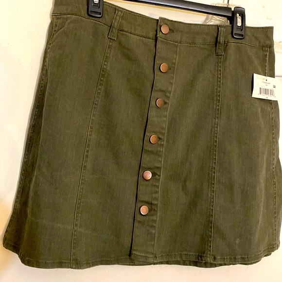 NEW FALLS CREEK HUNTER GREEN A LINE DENIM SKIRT plus size 16. - Picture 1 of 10